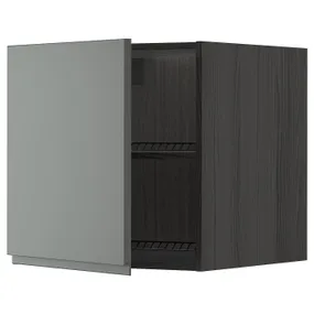 IKEA METOD МЕТОД, верхня шафа для холодильн / мороз кам, чорний / Voxtorp темно-сірий, 60x60 см 594.691.75 фото