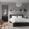 IKEA MALM МАЛЬМ, каркас ліжка з матрацом, чорний / коричневий / Valevåg середньої твердості, 160x200 см 995.444.65 фото thumb №3