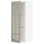 IKEA METOD МЕТОД, навісна шафа,полиці / скляні дверцята, білий / стенсундський бежевий, 40x100 см 194.601.10 фото