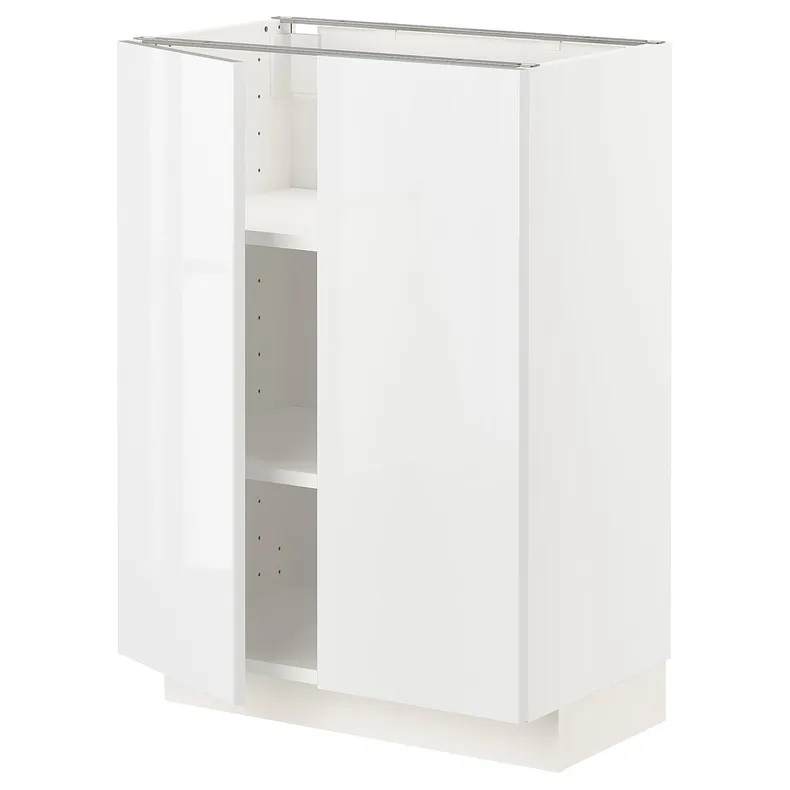 IKEA METOD МЕТОД, підлогова шафа з полицями / 2 дверцят, білий / РІНГХУЛЬТ білий, 60x37 см 994.629.02 фото №1