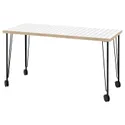 IKEA LAGKAPTEN ЛАГКАПТЕН / KRILLE КРІЛЛЕ, письмовий стіл, білий антрацит / чорний, 140x60 см 895.099.81 фото thumb №1