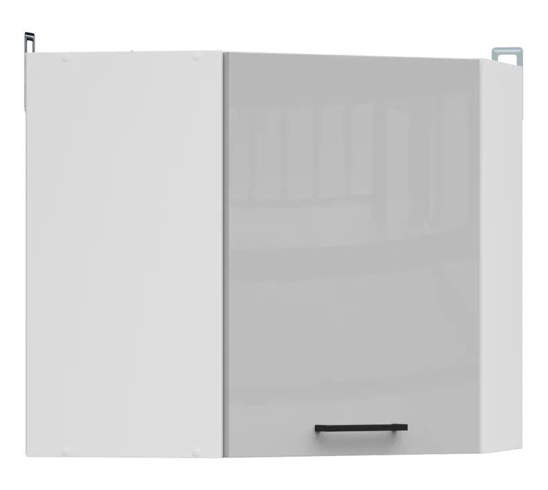 BRW Угловой верхний кухонный шкаф Junona Line 60 см левый/правый jash серый глянец, белый/светло-серый глянец GNWU/57_LP-BI/JSZP фото №2