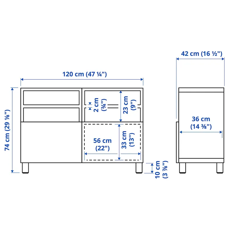 IKEA BESTÅ БЕСТО, тумба под ТВ, с дверцами, белый / Вястервикен / Стуббарп темно-серый, 120x42x74 см 794.205.07 фото №8