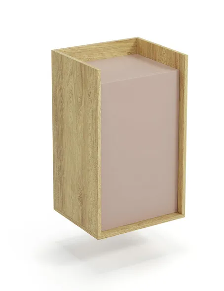 Шкафчик HALMAR MOBIUS 1D : натуральный гикори, фасады - античный розовый фото №1