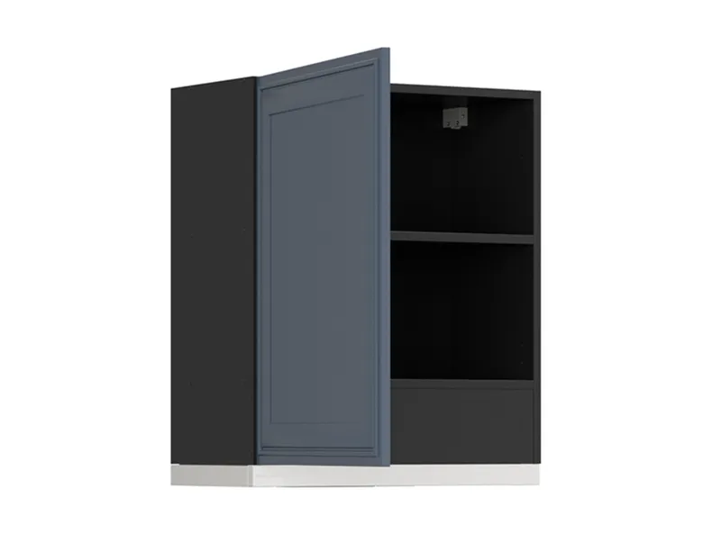 BRW Верхний кухонный шкаф Verdi 60 см с вытяжкой левый мистик матовый, черный/матовый FL_GOO_60/68_L_VDB-CA/MIM/BI фото №3