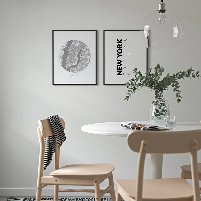 IKEA BILD БІЛЬД, постер, координати, Нью-Йорк, 40x50 см 805.817.02 фото №2