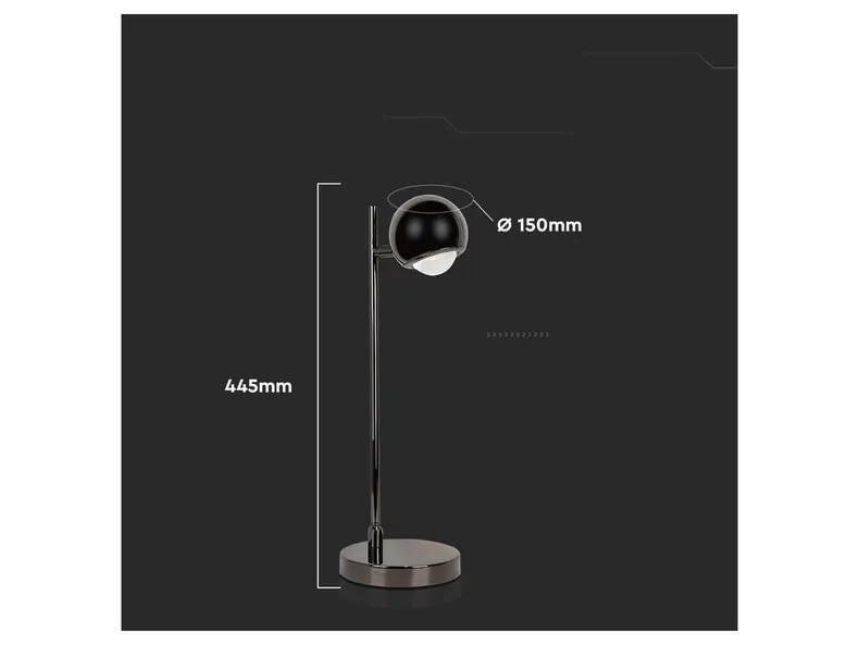 BRW VT-7506 Светодиодная металлическая настольная лампа черного цвета 092035 фото №5