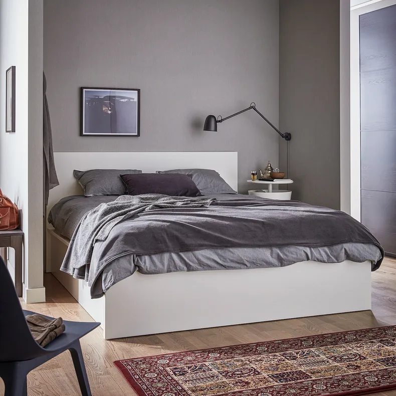 IKEA MALM МАЛЬМ, кровать с подъемным механизмом, белый, 160x200 см 204.048.06 фото №4