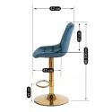 Барний стілець оксамитовий MEBEL ELITE ARCOS Velvet, синій / золотий фото thumb №12