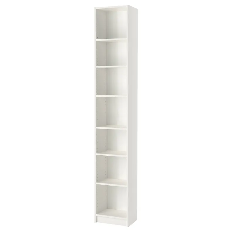 IKEA BILLY БІЛЛІ, книжкова шафа з верхньою полицею, білий, 40x40x237 см 093.966.57 фото №1