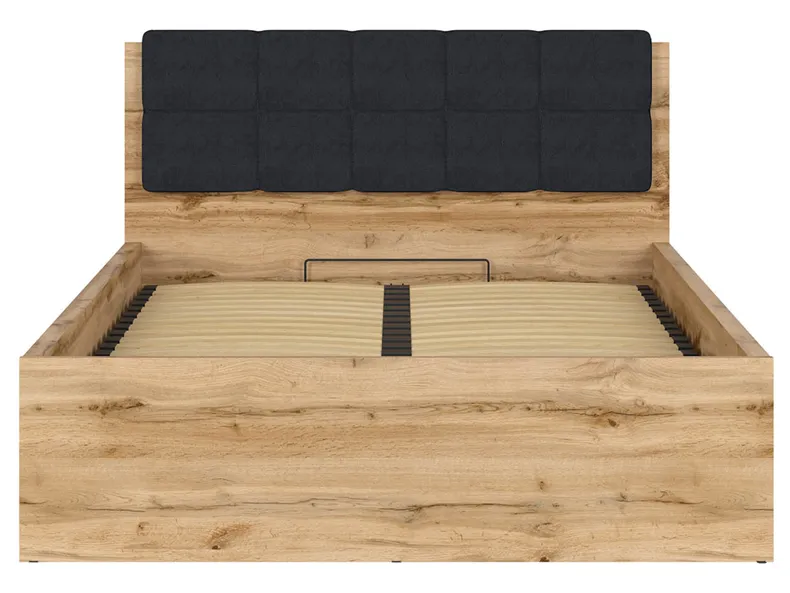 BRW Кровать Tetrix 140x200 с рамой и ящиком для хранения дуб wotan, дуб вотана LOZ/140/B-DWO фото №14