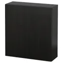 IKEA BESTÅ БЕСТО, настінна комбінація шаф, чорно-коричневий / ЛАППВІКЕН чорно-коричневий, 60x22x64 см 494.296.65 фото thumb №1