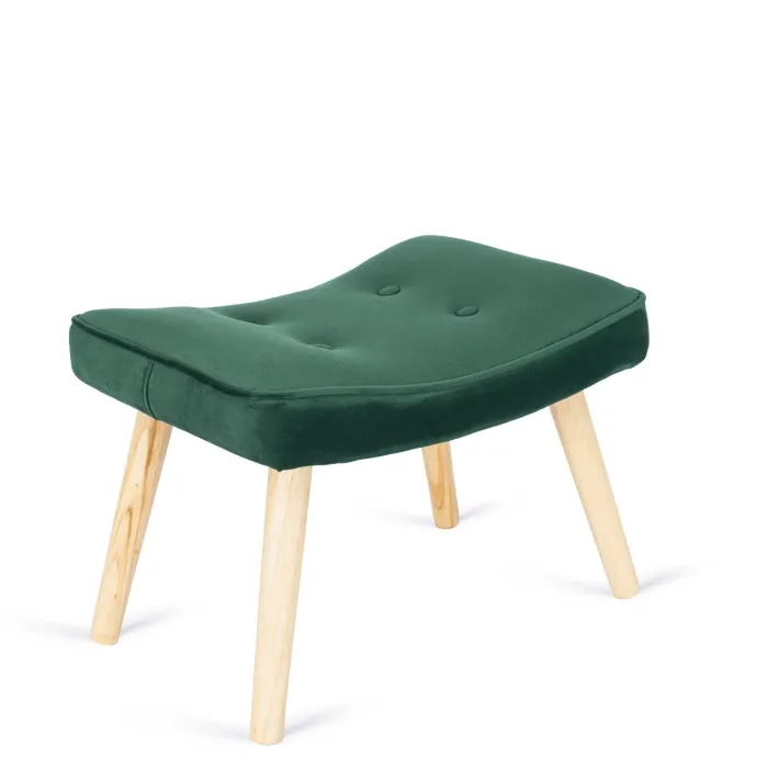 Кресло мягкое бархатное с подставкой для ног MEBEL ELITE LOZANO Velvet, Зеленый фото №9