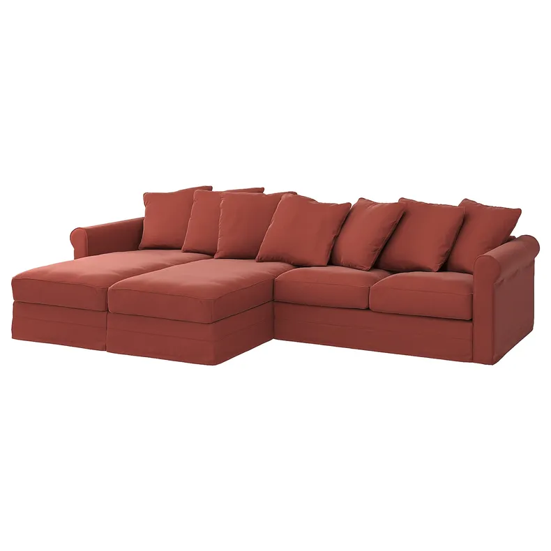 IKEA GRÖNLID ГРЕНЛІД, чохол для 4-місного дивана, з кушетками / ЛЬЙУНГЕН світло-червоний 894.089.63 фото №2