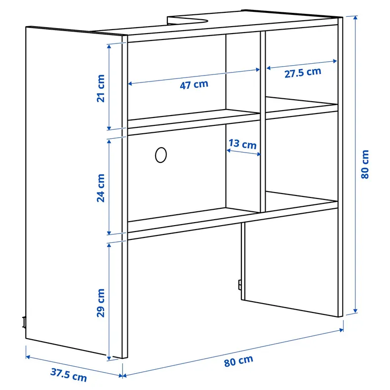 IKEA METOD МЕТОД, навесной шкаф д / встроенной вытяжки, белый, 80x37x80 см 705.476.43 фото №3