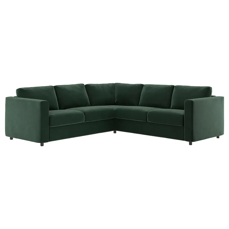IKEA VIMLE ВИМЛЕ, 4-местный угловой диван, Джупарп темно-зеленый 694.341.33 фото №1