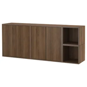 IKEA EKET ЭКЕТ, комбинацияация настенных шкафов, грецкий орех, 175x35x70 см фото