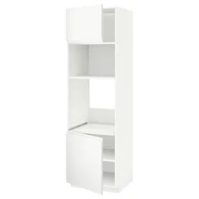 IKEA METOD МЕТОД, вис шаф д / дух / мікр печі / 2 двер / пол, білий / Voxtorp матовий білий, 60x60x200 см 894.606.54 фото