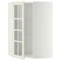 IKEA METOD МЕТОД, кутова настін шафа, полиці / скл двер, білий / БУДБІН кремово-білий, 68x100 см 393.949.87 фото thumb №1