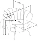 Мягкое кресло HALMAR AMORINITO светло-розовый/золотой фото thumb №11
