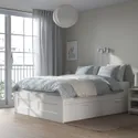 IKEA BRIMNES БРИМНЭС, каркас кровати с ящиками, белый / Лонсет, 140x200 см 290.187.35 фото thumb №2
