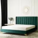 Кровать двуспальная бархатная MEBEL ELITE ARIA Velvet, 160x200 см, Зеленый фото thumb №6