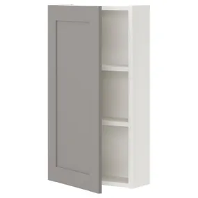 IKEA ENHET ЕНХЕТ, настінн шафа з 2 поличками/дверцят, біла/сіра рамка, 40x17x75 см 193.227.22 фото