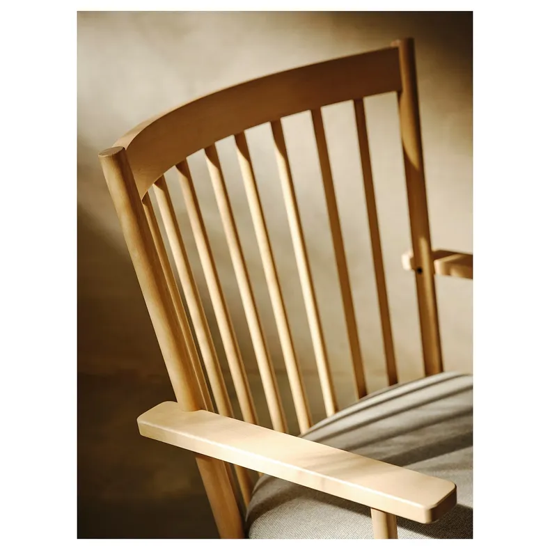 IKEA PERSBOL ПЕРСБОЛ, кресло, Береза / Тибблби бежевый / серый 503.501.90 фото №5