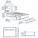 IKEA NORDLI НОРДЛИ, каркас кровати / отд д / хран / изголовье, антрацит, 90x200 см 892.413.98 фото thumb №8