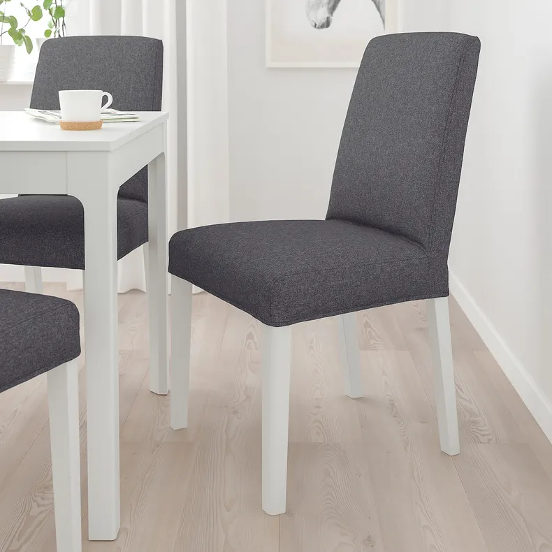 IKEA BERGMUND БЕРГМУНД, стілець, білий/ГУННАРЕД класичний сірий 094.815.99 фото №2