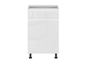 BRW Кухонный цокольный шкаф Sole 50 см правый с выдвижным ящиком белый глянец, альпийский белый/глянцевый белый FH_D1S_50/82_P/SMB-BAL/BIP фото