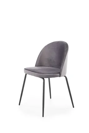 Кухонний стілець оксамитовий HALMAR K314 Velvet, сірий фото
