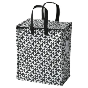 IKEA KNALLA КНАЛЛА, сумка, чорний / білий, 40x25x47 см / 47 л 004.736.93 фото