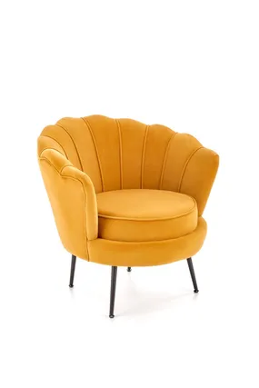 Мягкое кресло HALMAR AMORINITO 2 горчичный/золотой фото