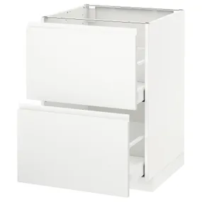 IKEA METOD МЕТОД / MAXIMERA МАКСІМЕРА, підлогова шафа / 2 фронт пан / 2 вис шх, білий / Voxtorp матовий білий, 60x60 см 091.121.02 фото