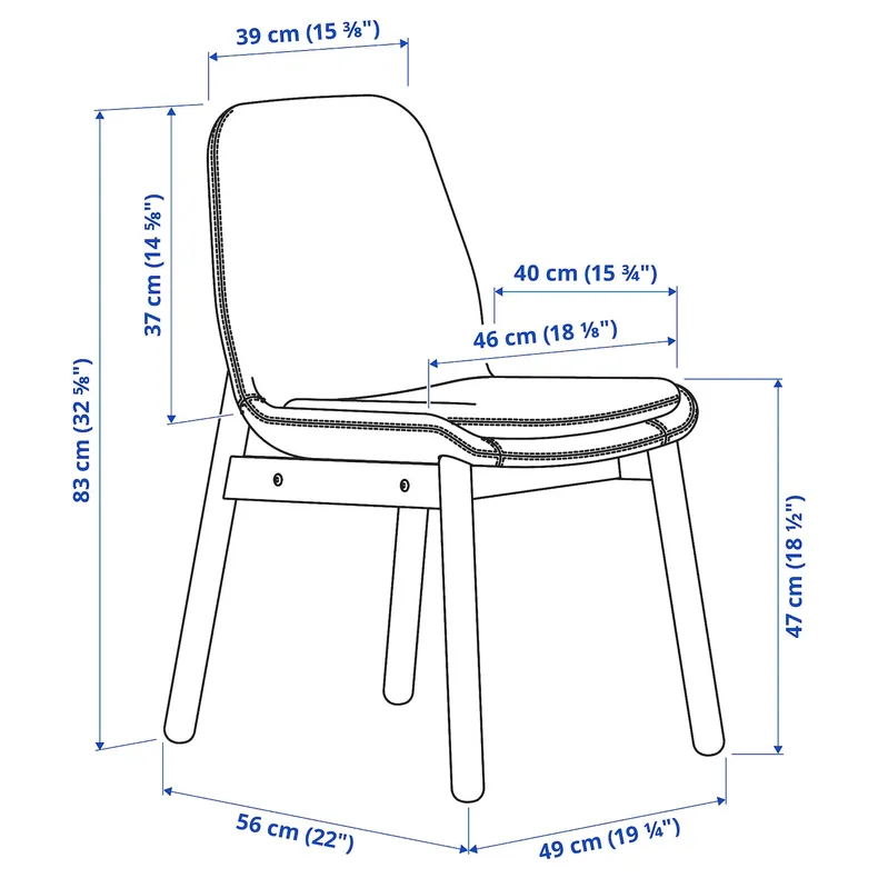 IKEA VEDBO ВЕДБУ, стілець, береза/ГУННАРЕД класичний сірий 104.179.89 фото №4