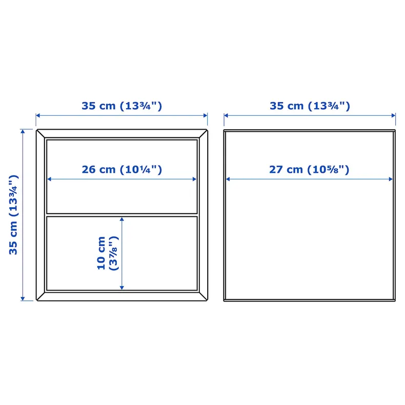 IKEA EKET ЭКЕТ, шкаф с 2 ящиками, коричневый/орех, 35x35x35 см 205.745.92 фото №2