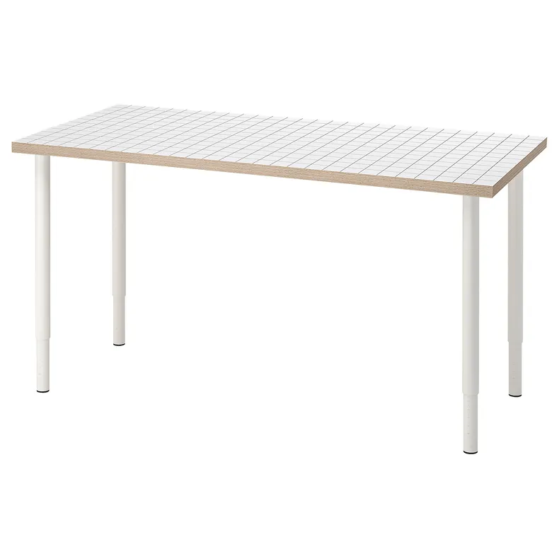 IKEA LAGKAPTEN ЛАГКАПТЕН / OLOV ОЛОВ, письмовий стіл, білий антрацит / білий, 140x60 см 995.084.91 фото №1