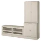 IKEA HAVSTA ХАВСТА, комбінація шафа для телевізора, сірий бежевий, 241x47x212 см фото