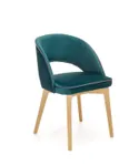 Кухонный стул бархатный HALMAR MARINO Velvet, темно-зеленый MONOLITH 37 / дуб медовый фото thumb №9