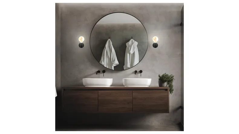 BRW настінний світильник для ванної кімнати металевий чорний 091009 фото №4