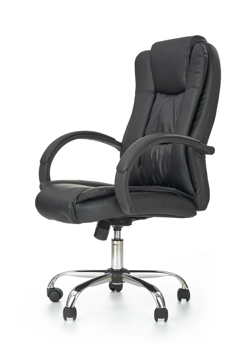 Крісло комп'ютерне офісне обертове HALMAR RELAX чорний, екошкіра фото №2
