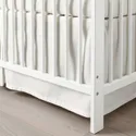 IKEA LENAST ЛЕНАСТ, спідниця для ліжка для немовлят, крапки/білий, 60x120 см 604.576.28 фото thumb №3