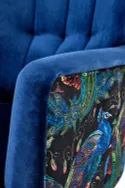 Кресло мягкое HALMAR PAGONI темно-синий/черный (ткань Bluvel #86) фото thumb №8