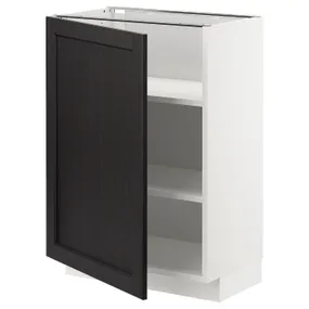 IKEA METOD МЕТОД, напольный шкаф с полками, белый / Лерхиттан с черными пятнами, 60x37 см 594.578.70 фото