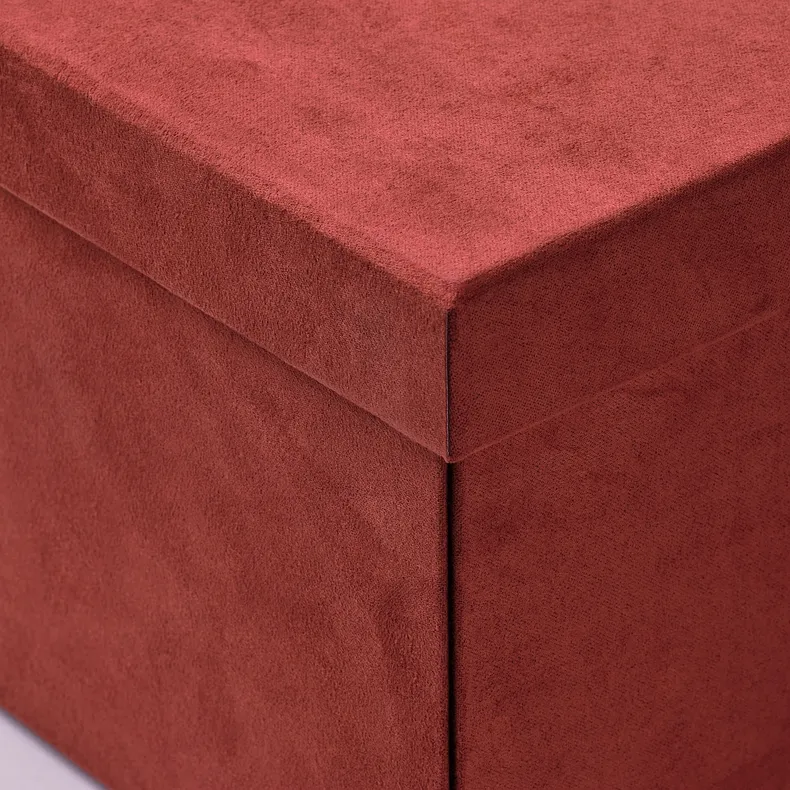 IKEA GJÄTTA ГЭТТА, коробка с крышкой, коричнево-красный бархат, 18x25x15 см 905.704.30 фото №2