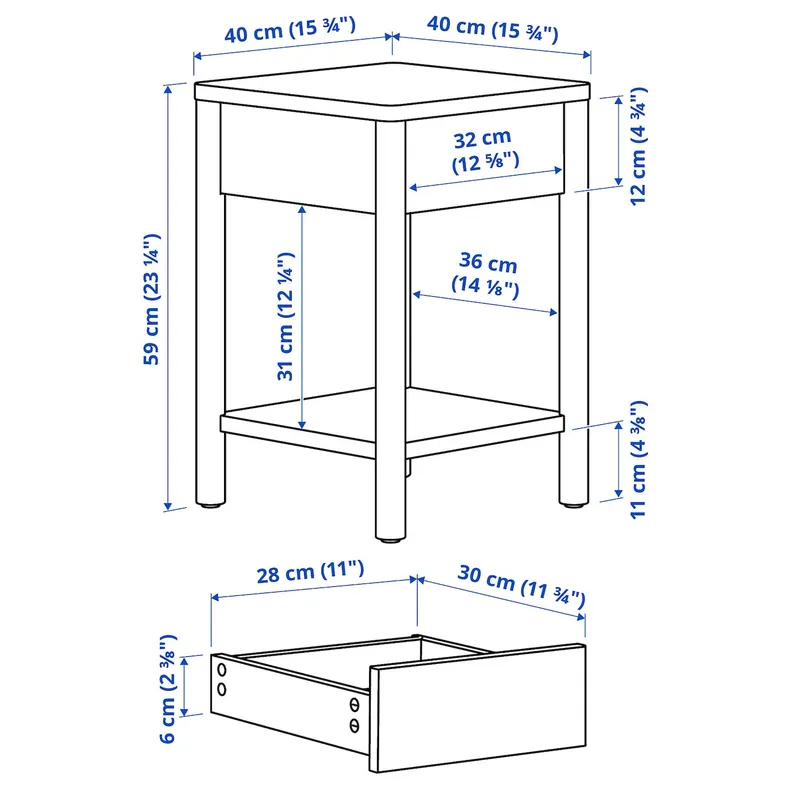 IKEA TONSTAD, Комплект мебели для спальни из 3 предметов, С контейнерами для постельного белья/кремом, 160x200 см 995.775.83 фото №9