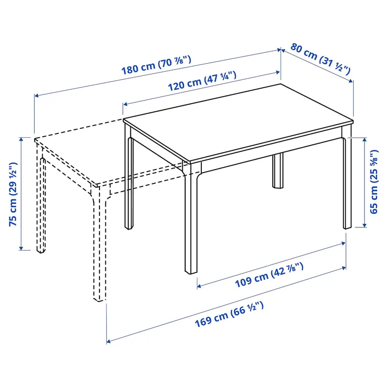 IKEA EKEDALEN ЕКЕДАЛЕН / KRYLBO КРЮЛБУ, стіл+4 стільці, дуб / тонеруд темно-бежевий, 120 / 180 см 095.363.37 фото №3