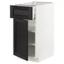 IKEA METOD МЕТОД / MAXIMERA МАКСИМЕРА, напольный шкаф с ящиком / дверцей, белый / Лерхиттан с черными пятнами, 40x60 см 594.628.81 фото