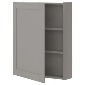 IKEA ENHET ЭНХЕТ, навесной шкаф с 2 полками/дверцей, серая/серая рама, 60x17x75 см 793.236.53 фото
